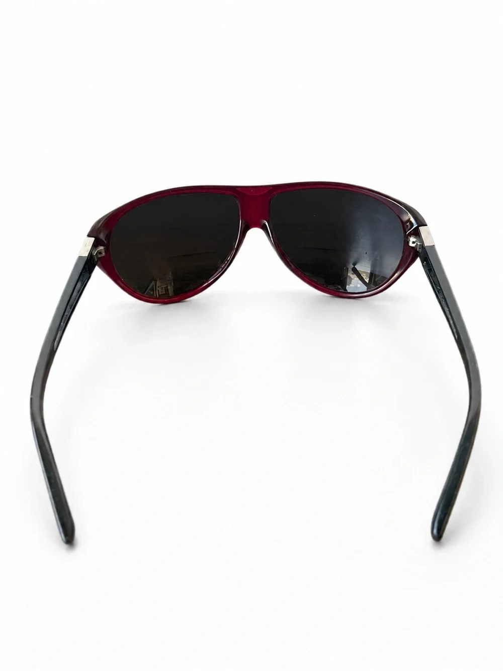 Wine Red Aviator Sunglasses - Dark Smoke Lenses Bifocals